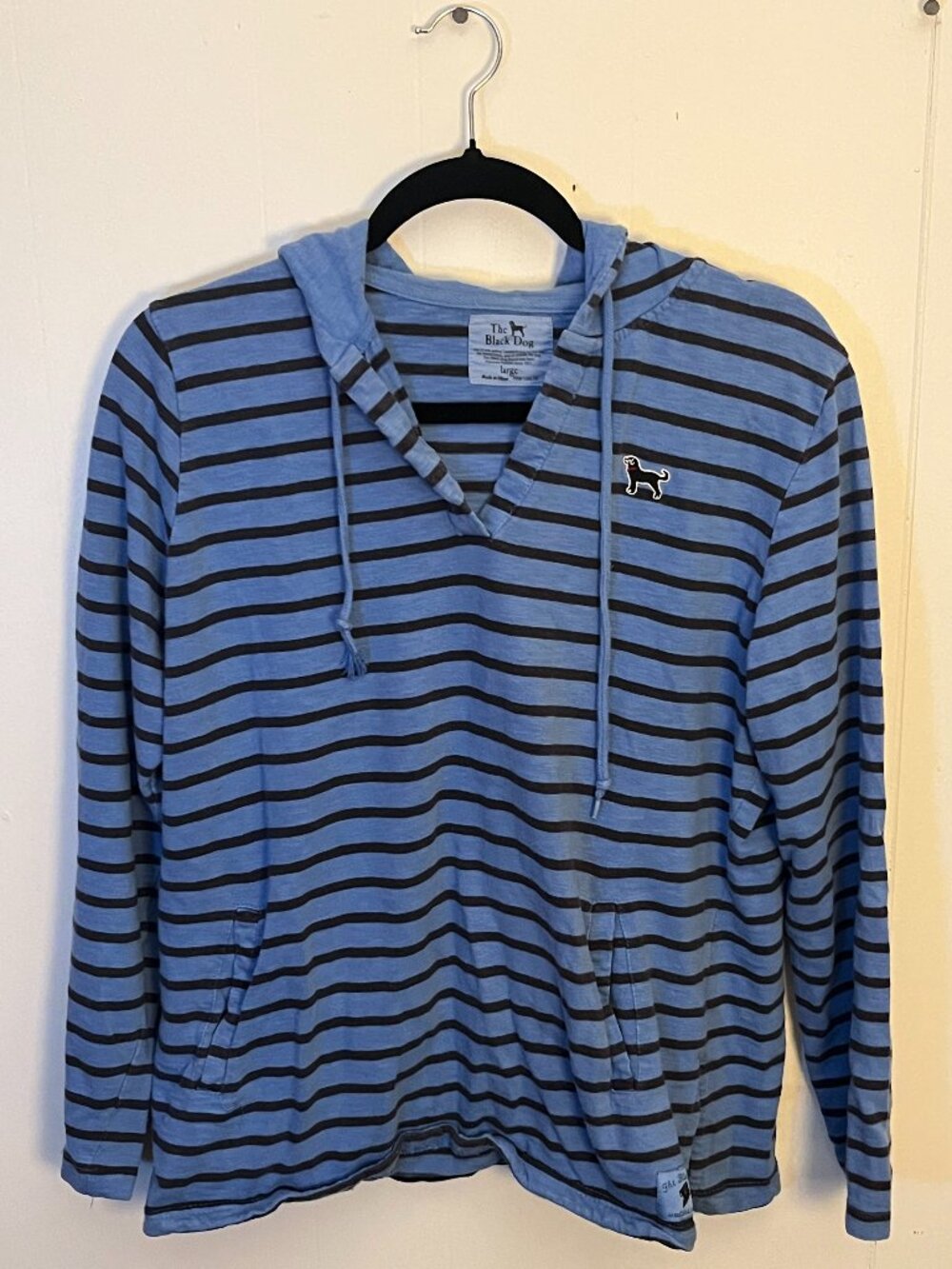 The Black Dog - comfy drawstring hooded pullover - Size L